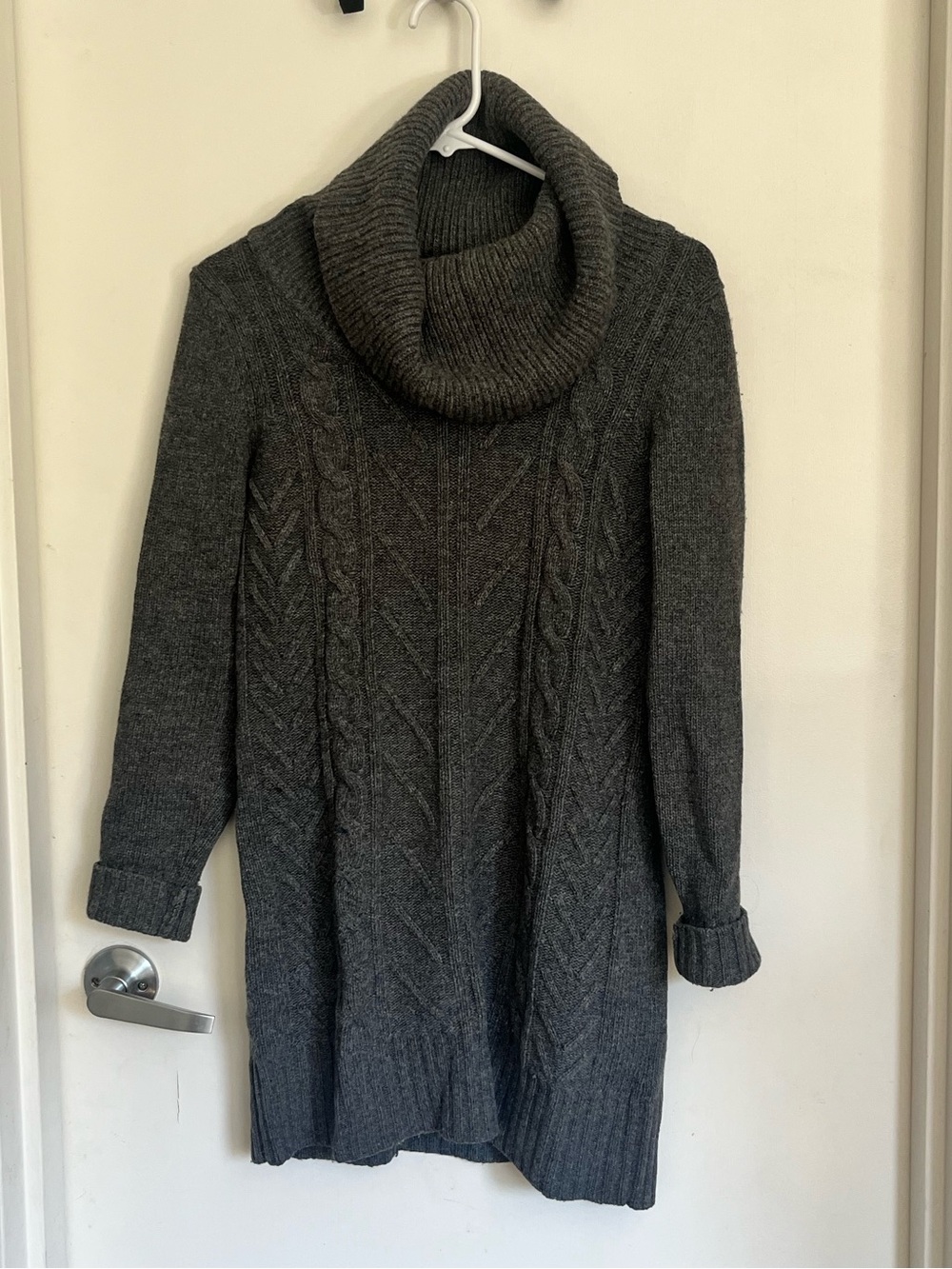 Mexx Charcoal Cable-Knit Cowl Neck Sweater